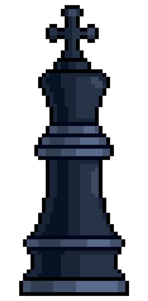 Pixel art king chess piece vector item for 8bit game on white ...