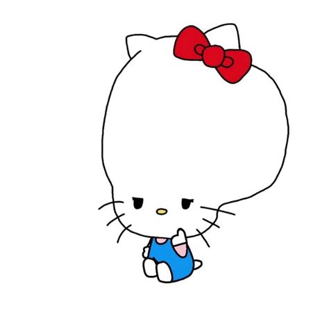 Hello Kitty Drawing with Red Bow