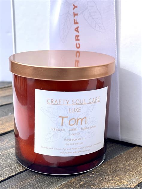 Luxe Candle Tom Coconut Apricot Wax Made With A Crackling Etsy