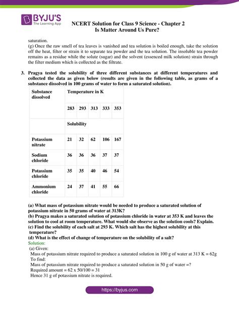 NCERT Solutions For Class 9 Science Chapter 2 Is Matter Around Us Pure