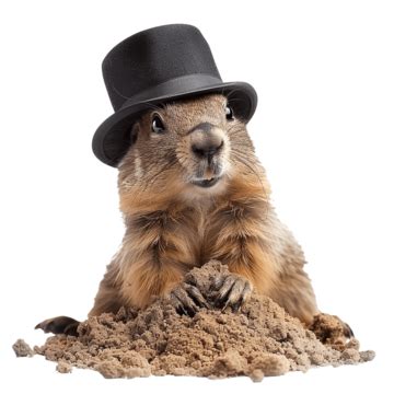 Une Jolie Marmotte Merge Du Sol Avec Une Pose De Chapeau Png Jour De