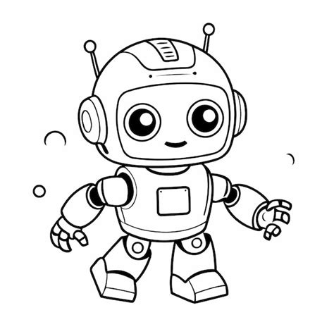 Robots de dibujos animados para niños pequeños para colorear libros