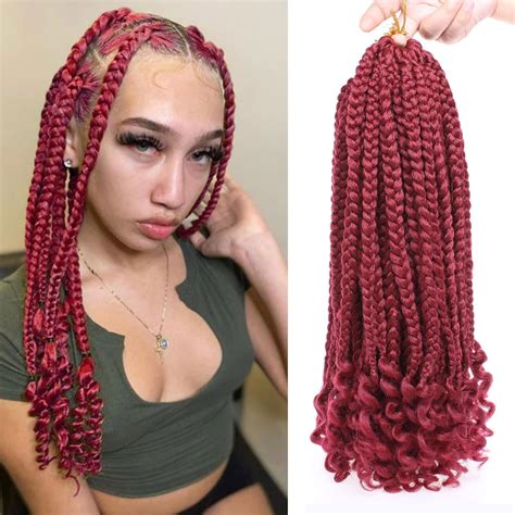 Unionbeauty Inch Burgundy Boho Box Braid Crochet Philippines Ubuy