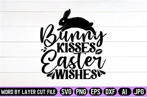 Bunny Kisses Easter Wishes Svg Design Gráfico Por Svg Artfibers