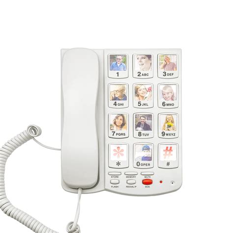 Buy Big Button Phone for Seniors Home, 12 Pictured Big Buttons,Wired ...