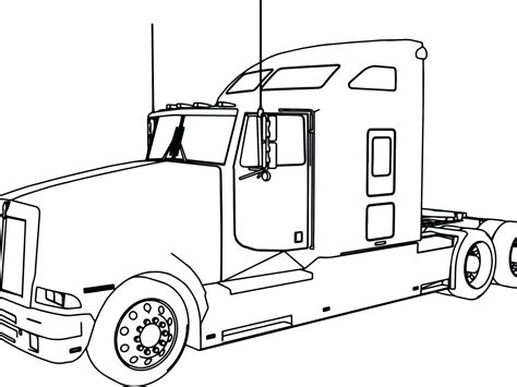 Peterbilt Semi Truck Coloring Page Drawing Sketch Coloring Page