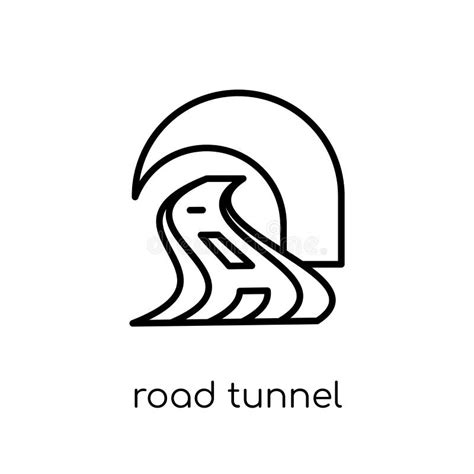 Road Tunnel Icon Trendy Flat Vector Road Tunnel Icon On White B Stock