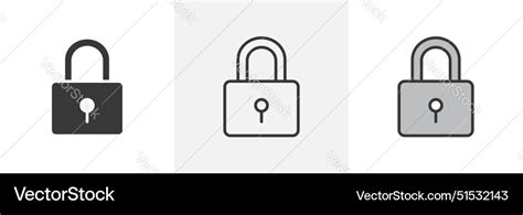 Lock Icon Set Secure Password Symbol Privacy Vector Image