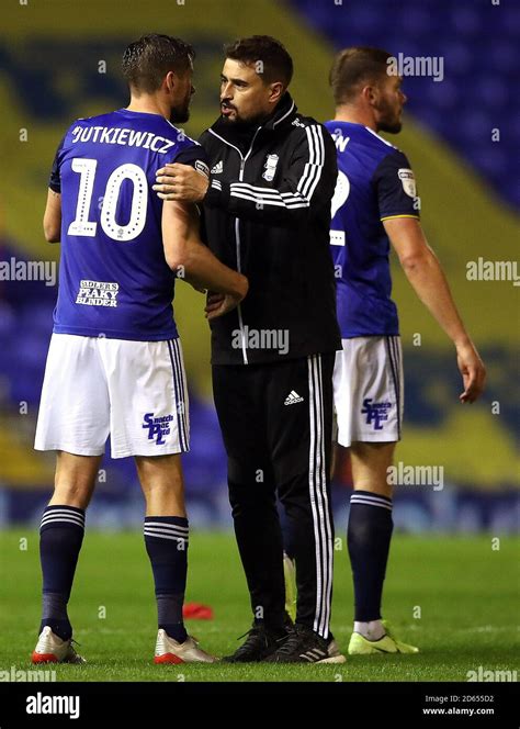 Birmingham City S Lukas Jutkiewicz Left And Manager Pep Clotet