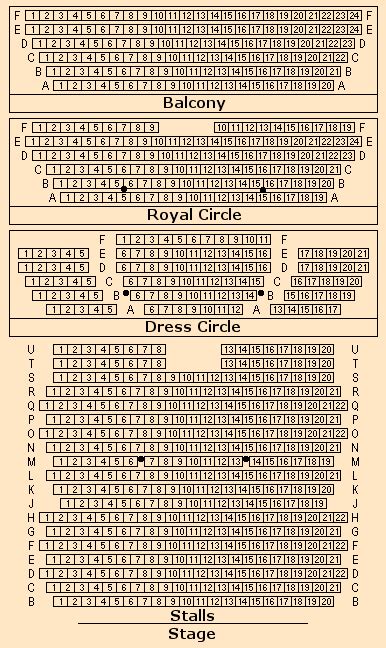 Harold Pinter Theatre Seating Plan