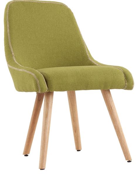 V Home Chaise Manger Tissu Vert Et Pieds Bois Massif Clair Hasfa