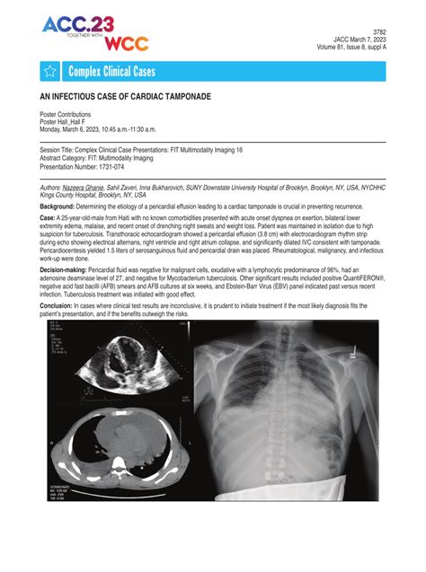 Pdf An Infectious Case Of Cardiac Tamponade