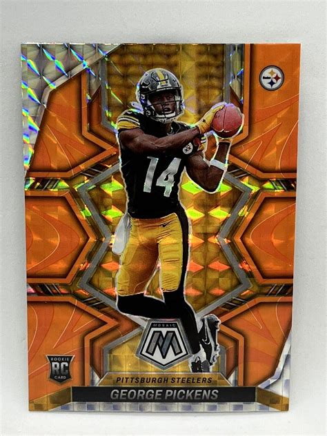 Panini Mosaic George Pickens Orange Reactive Prizm Sp Steelers