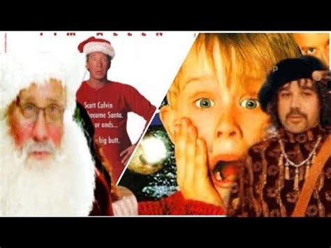 two pictures with santa claus and an old man