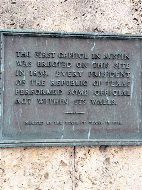 First Capitol In Austin Historical Marker