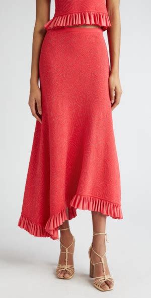 Ulla Johnson Josephine Eyelet Ruffle Maxi Skirt In Poppy At Nordstrom