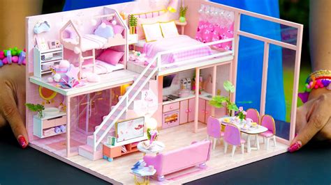 5 Diy Miniature Dollhouse Rooms For Girl Youtube