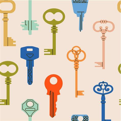 Background of different types door keys. Different types, sizes ...