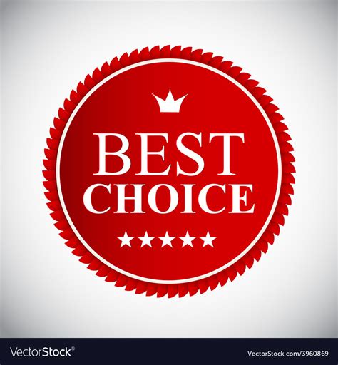 Best Choice Red Label Royalty Free Vector Image