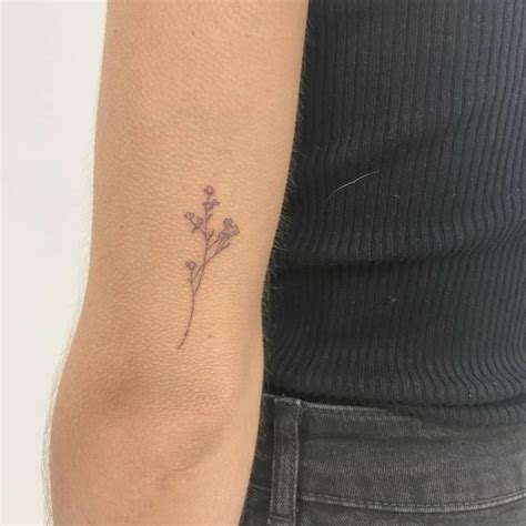 Baby S Breath Fine Line Tattoo On Tricep