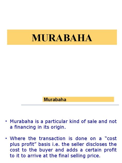 Murabaha | PDF | Business Law | Market (Economics)