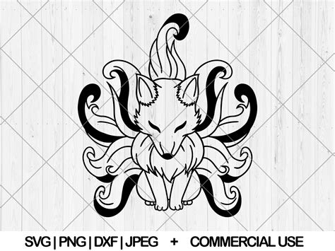 9 Tail Fox Svg Kitsune Svg Dxf Png  Nine Tailed Fox Etsy Israel