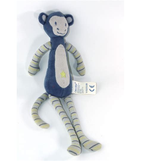 Doudou Singe Bleu Etoile 35 Cm OBAIBI Chez Vous Des Demain