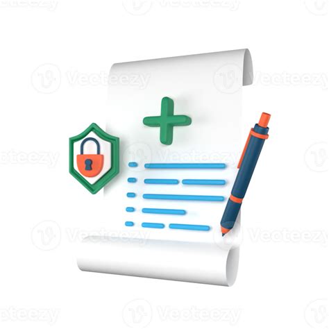 3d Illustration Health Icon Policy Insurance 42715425 Png