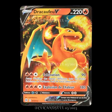 CARTE POKÉMON DRACAUFEU V 017 172 5 EB09 Stars Étincelantes NEUF FR