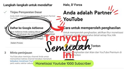 CUMA 3HARI DITERIMA MONETISASI Langkah Daftar YPP Monetisasi