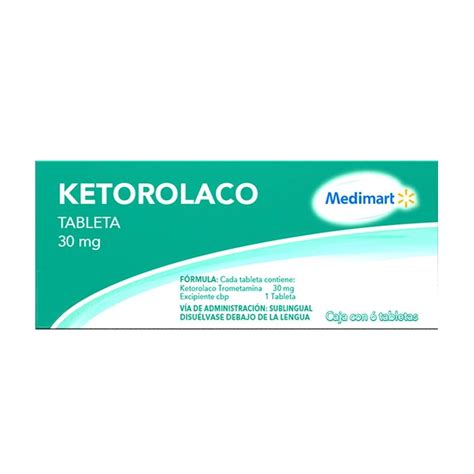 Ketorolaco Medimart Sublingual 30 Mg 6 Tabletas Walmart