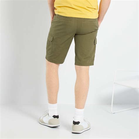 Bermudas Cargo Hombre Talla S Xxl Kaki Kiabi