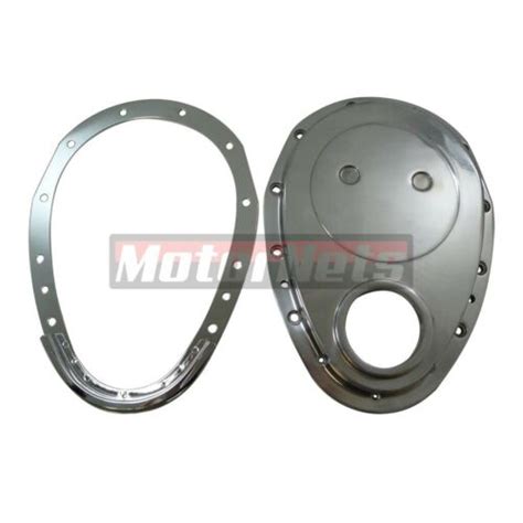 2 Piece Polish Aluminum Timing Chain Cover Small Block Chevy 283 305 327 350 Sbc Ebay