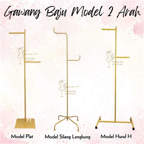 Jual Gawang Baju Gold Emas 2 Arah Gantungan Besi 2 Arah Hanger Gold BH