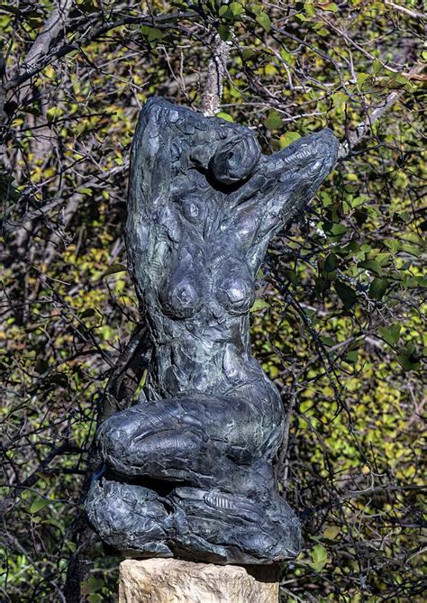 Escultura Em Bronze Figurativa De Uma Mulher Por Dylan Lewis No Jardim