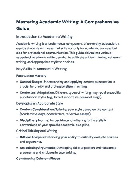 Mastering Academic Writing: Essential Skills and Applications