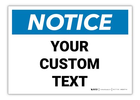Create Custom ANSI Notice Label | Creative Safety Supply