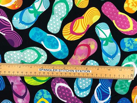 Tropical Flip Flop Fabric Tropical Breeze Cotton Fabric Etsy