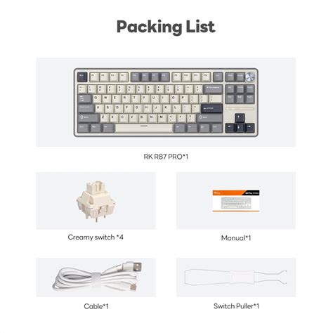 RK ROYAL KLUDGE R87 Pro Wired Gaming Keyboard Gasket Mechanical Keyboard RGB Hot Swappable Knob