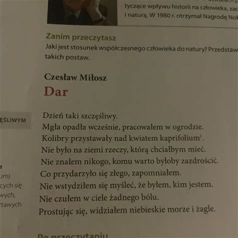 Daje Pkt Potrzebuje Szybko Wyja Nij Znaczenie Poszczeg Lnych Wers W