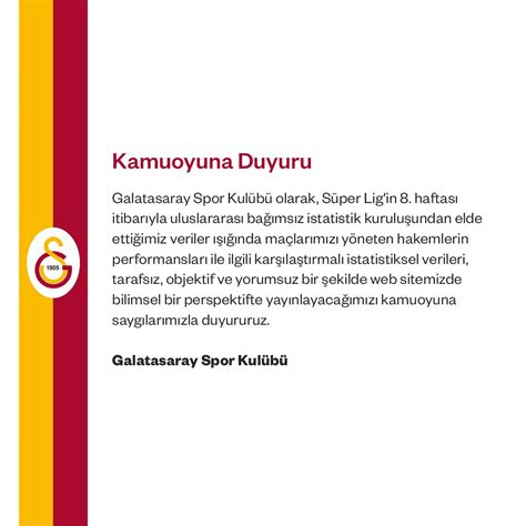 Galatasaray SK On Twitter Kamuoyuna Duyuru Https T Co Mf3pdZ8tro