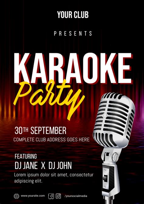 Karaoke Party Flyer Template Postermywall