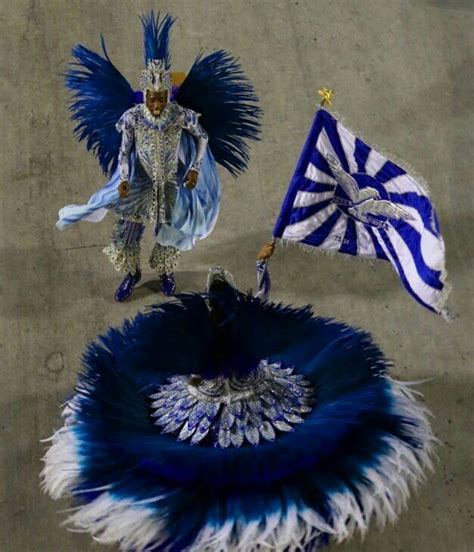 An Aerial View Of A Person In Costume Holding Two Flags And One