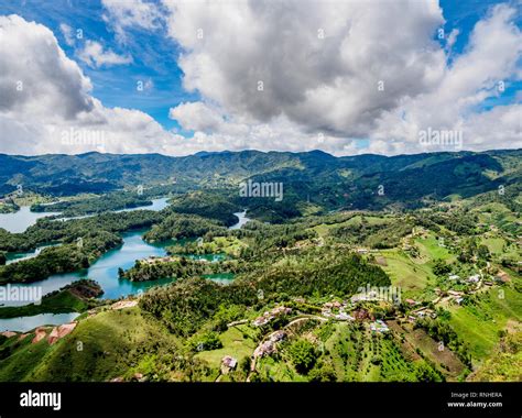 Embalse Del Penol Elevated View From El Penon De Guatape Rock Of