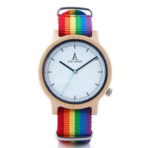 Alk Vision Pride Rainbow Top Wood Watches Luxury B Grandado