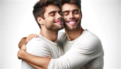 Premium Ai Image Happy Man Hugging Himself