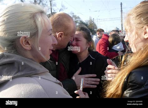 Non Exclusive Odesa Ukraine April A Woman Reacts As She