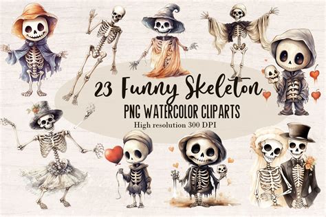 Halloween Cute Skeleton Clipart Graphic By Susandesign Creative Fabrica