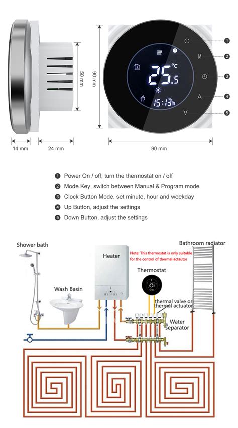 New BHT 6000 GCLW Water Gas Boiler Thermostat Backlight WIFI 3A Weekly