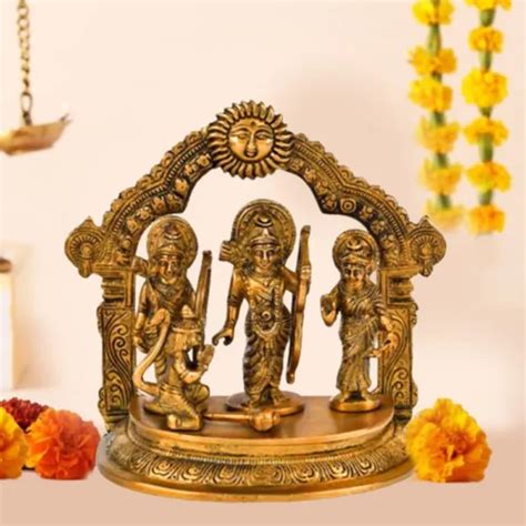 Laiton Ram Darbar Shree Ram Ji Sita Laxman Hanumann Idol Statue